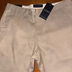 Piombo Italian Linen‎ Pants – Classic Fit, Beige, Eco-Friendly 34x34 MSRP $129
